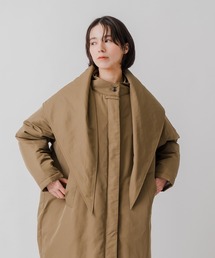 「KELEN / ケレン」コクーンシルエット中綿コート 三角スカーフ付