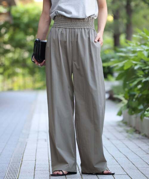 JOURNAL STANDARD(ジャーナルスタンダード)の「【撥水/接触冷感/UVカット】リネンNYストレッチワイドパンツ(その他パンツ・レディース・グレー・44)」の1枚目の写真