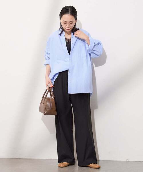 JOURNAL STANDARD(ジャーナルスタンダード)の「【撥水/接触冷感/UVカット】リネンNYストレッチワイドパンツ(その他パンツ・レディース・グレー・44)」の2枚目の写真