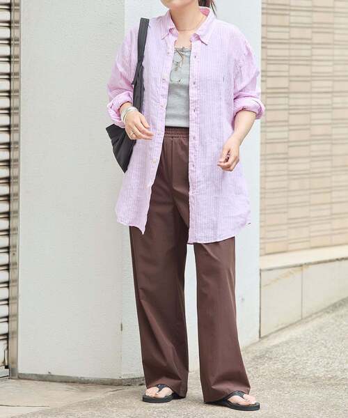 JOURNAL STANDARD(ジャーナルスタンダード)の「【撥水/接触冷感/UVカット】リネンNYストレッチワイドパンツ(その他パンツ・レディース・グレー・44)」の15枚目の写真