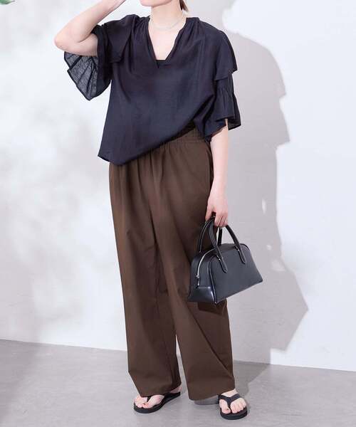 JOURNAL STANDARD(ジャーナルスタンダード)の「【撥水/接触冷感/UVカット】リネンNYストレッチワイドパンツ(その他パンツ・レディース・グレー・44)」の20枚目の写真