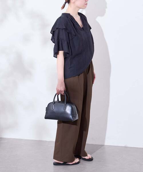 JOURNAL STANDARD(ジャーナルスタンダード)の「【撥水/接触冷感/UVカット】リネンNYストレッチワイドパンツ(その他パンツ・レディース・グレー・44)」の21枚目の写真