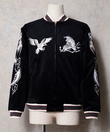 【26AW新色＆新柄追加】HOUSTON ヒューストン VELVETEEN SOUVENIR JACKET 別珍 スーベニア刺繍 スカジャン / アラスカベア / アラスカ地図柄 / 日本地図柄