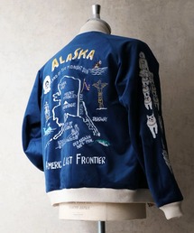 【26AW新色&新柄追加】HOUSTON ヒューストン VELVETEEN SOUVENIR JACKET 別珍 スーベニア刺繍 スカジャン / アラスカベア / アラスカ地図柄 / 日本地図柄