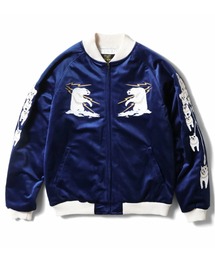 【26AW新色&新柄追加】HOUSTON ヒューストン VELVETEEN SOUVENIR JACKET 別珍 スーベニア刺繍 スカジャン / アラスカベア / アラスカ地図柄 / 日本地図柄