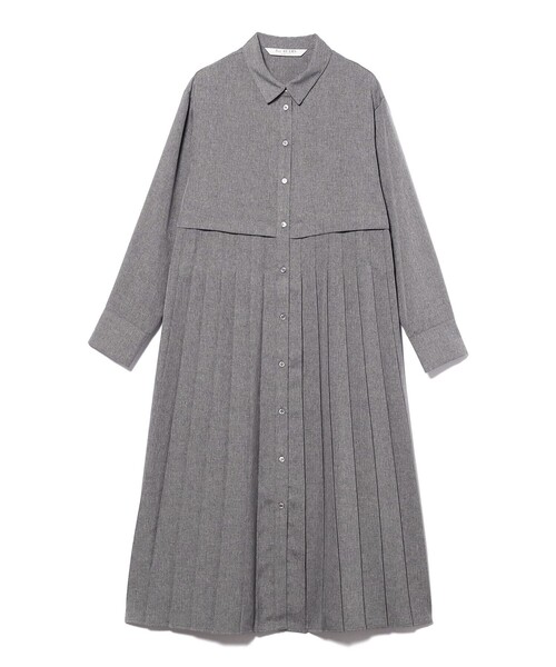 Ray BEAMS（レイビームス）の「プリーツ キリカエ シャツ ワンピース（ワンピース・レディース・シルバー/ブラック・ONE SIZE）」の6枚目の写真