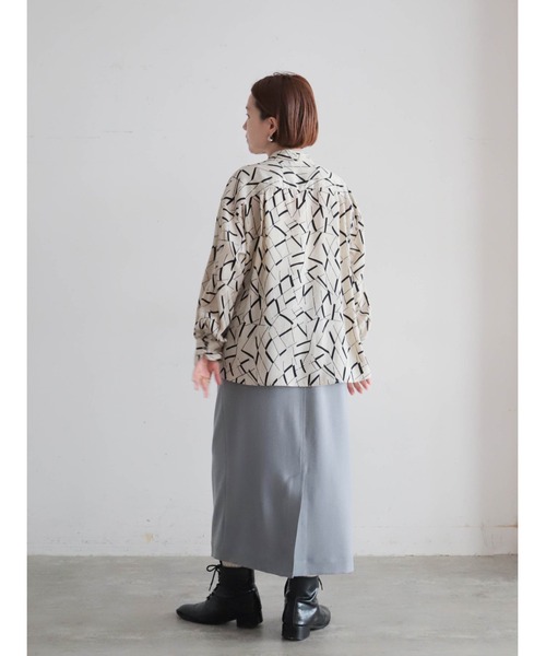 ⭐️新品✨¥64900⭐️モラビト✴︎ブラン⭐️ロゴ柄アシメデザインブラウス✨サイズ40 予約】ルーズラインPT アシメボウタイブラウス | NOMBRE IMPAIR