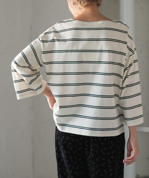 FORK&SPOON(フォークアンドスプーン)の「FORK&SPOON ワイド8分袖ボーダープルオーバー(Tシャツ/カットソー・レディース・アイボリー/グレー系その他/ホワイト系その他・1)」の6枚目の写真