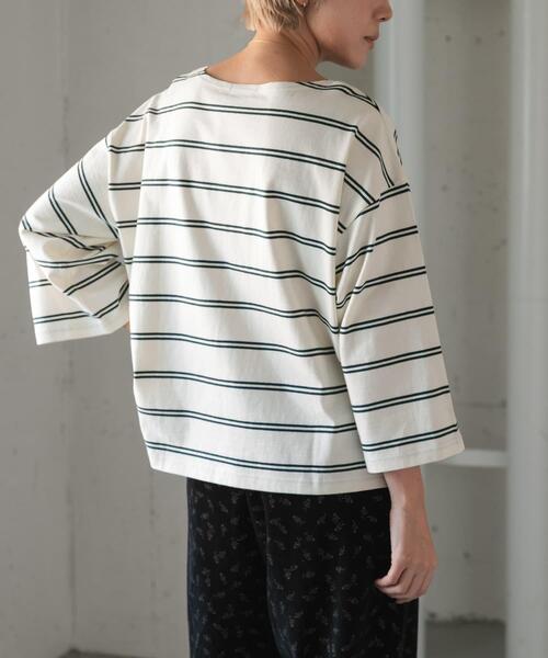 FORK&SPOON(フォークアンドスプーン)の「FORK&SPOON ワイド8分袖ボーダープルオーバー(Tシャツ/カットソー・レディース・アイボリー/グレー系その他/ホワイト系その他・1)」の20枚目の写真
