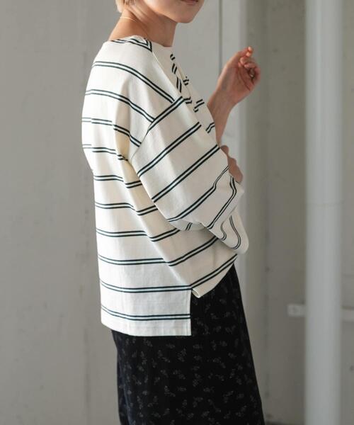 FORK&SPOON(フォークアンドスプーン)の「FORK&SPOON ワイド8分袖ボーダープルオーバー(Tシャツ/カットソー・レディース・アイボリー/グレー系その他/ホワイト系その他・1)」の21枚目の写真