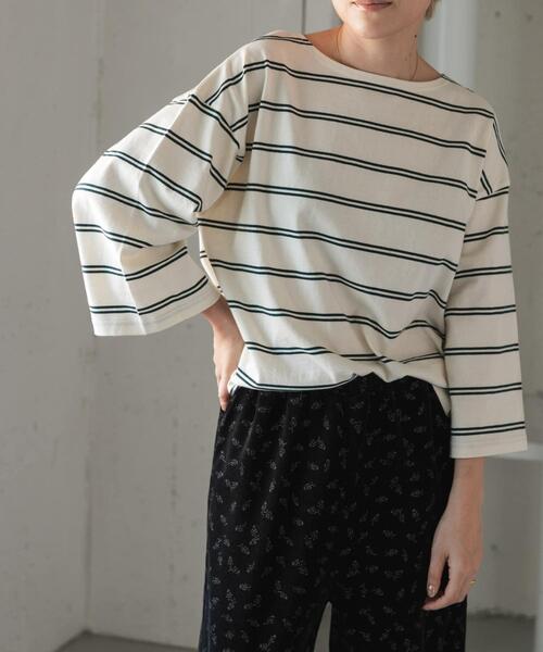 FORK&SPOON(フォークアンドスプーン)の「FORK&SPOON ワイド8分袖ボーダープルオーバー(Tシャツ/カットソー・レディース・アイボリー/グレー系その他/ホワイト系その他・1)」の22枚目の写真