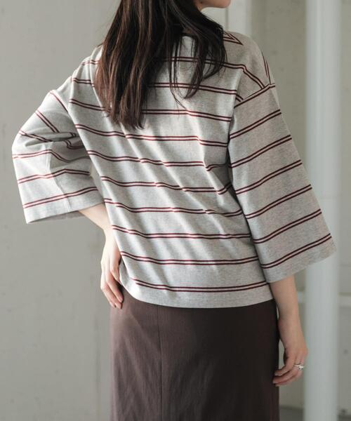 FORK&SPOON(フォークアンドスプーン)の「FORK&SPOON ワイド8分袖ボーダープルオーバー(Tシャツ/カットソー・レディース・アイボリー/グレー系その他/ホワイト系その他・1)」の13枚目の写真