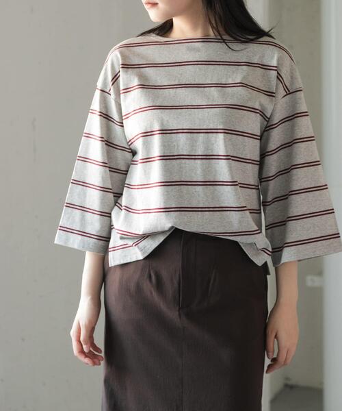 FORK&SPOON(フォークアンドスプーン)の「FORK&SPOON ワイド8分袖ボーダープルオーバー(Tシャツ/カットソー・レディース・アイボリー/グレー系その他/ホワイト系その他・1)」の15枚目の写真