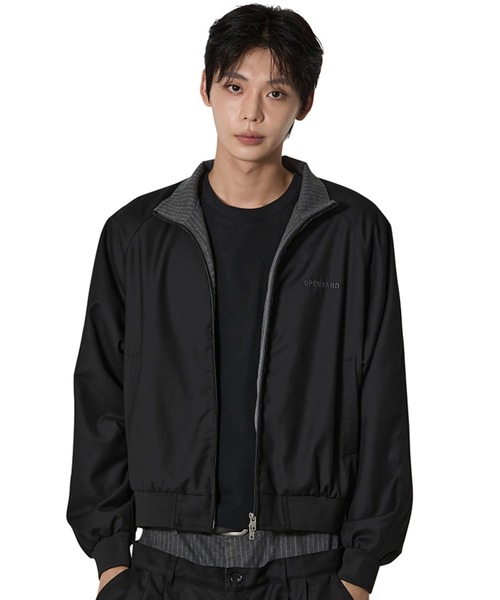 Openyard(オープンヤード)の「『Openyard/オープンヤード』SYSTEM CROPPED TRACK JACKET/システムクロップトラックジャケット(ブルゾン・メンズ・ブラック・FREE)」の1枚目の写真