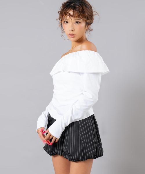 ANAP(アナップ)の「ストライプ柄ショートパンツ(その他パンツ・レディース・ブラック/グレー・F)」の8枚目の写真