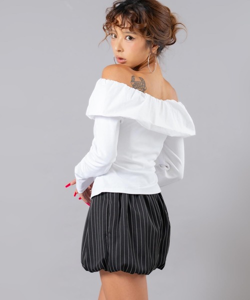 ANAP(アナップ)の「ストライプ柄ショートパンツ(その他パンツ・レディース・ブラック/グレー・F)」の9枚目の写真