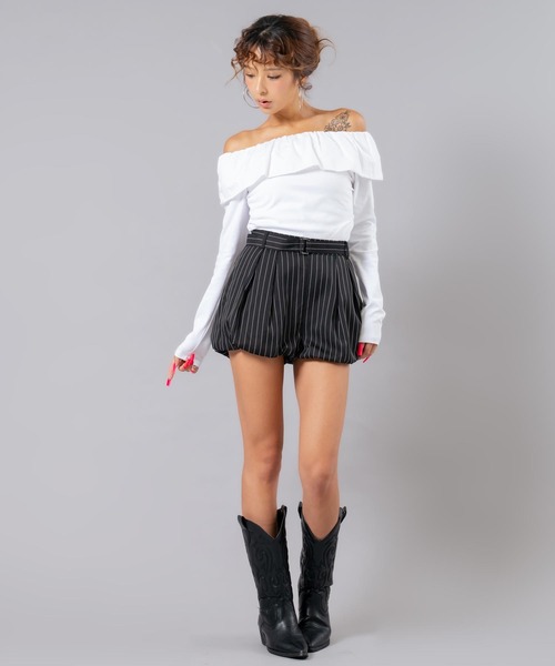 ANAP(アナップ)の「ストライプ柄ショートパンツ(その他パンツ・レディース・ブラック/グレー・F)」の13枚目の写真