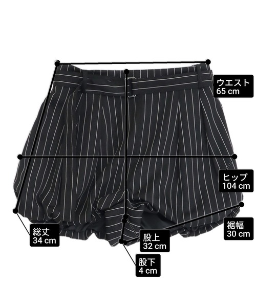 ANAP(アナップ)の「ストライプ柄ショートパンツ(その他パンツ・レディース・ブラック/グレー・F)」の20枚目の写真