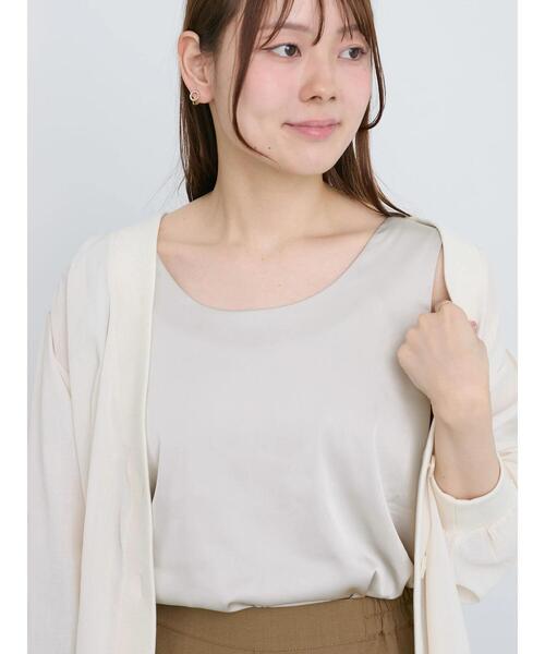 Te chichi(テチチ)の「前後2WAYサテン&カットタンクトップ(タンクトップ・レディース・ブラック/グレー/ブラウン・F)」の4枚目の写真