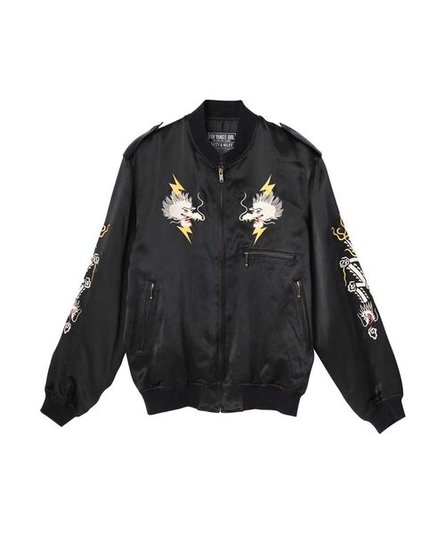 HYSTERIC GLAMOUR（ヒステリックグラマー）の「LIGHTNING DRAGON刺繍 スカジャン（スカジャン・メンズ・ブラック/ホワイト・SMALL/MEDIUM/LARGE/X-LARGE）」の2枚目の写真