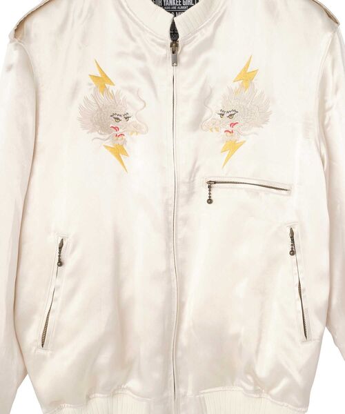 HYSTERIC GLAMOUR（ヒステリックグラマー）の「LIGHTNING DRAGON刺繍 スカジャン（スカジャン・メンズ・ブラック/ホワイト・SMALL/MEDIUM/LARGE/X-LARGE）」の4枚目の写真