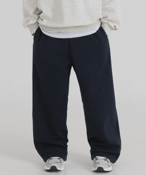 PIANER KIDS(ピアネールキッズ)の「ストリングワイドヘビースウェットパンツ(ネイビー)(スウェットパンツ・レディース・ネイビー・M(130-140cm)/L(140-150cm)/XL(150-160㎝)/S(120-130cm))」の1枚目の写真