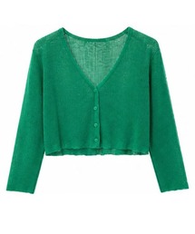 【DESERT ROSE/デザートローズ】Vネックシンプルリブニットカーディガン