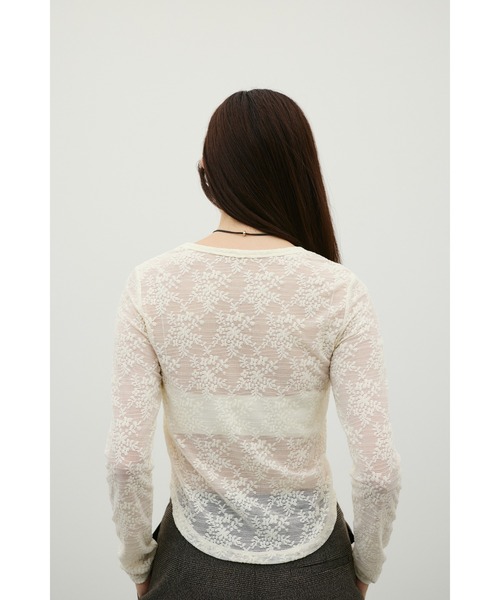 STYLEMIXER(スタイルミキサー)の「ジャガードレースカットトップ(Tシャツ/カットソー・レディース・ミント/ブラック/アイボリー・FREE)」の13枚目の写真