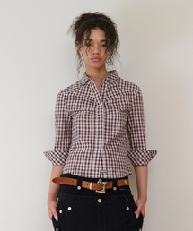 THREE-QUARTER SLEEVE SHIRTS (W) BROWN