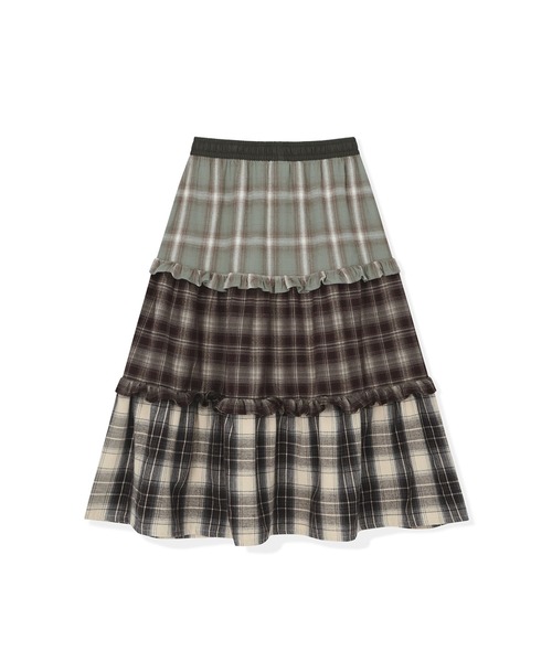 sunlovetour(サンラブツアー)の「W Frill Flannel Long Skirt(スカート・レディース・ネイビー/オリーブ/パープル・S/M)」の4枚目の写真