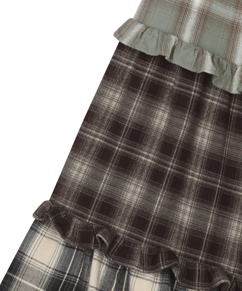 sunlovetour(サンラブツアー)の「W Frill Flannel Long Skirt(スカート・レディース・ネイビー/オリーブ/パープル・S/M)」の6枚目の写真