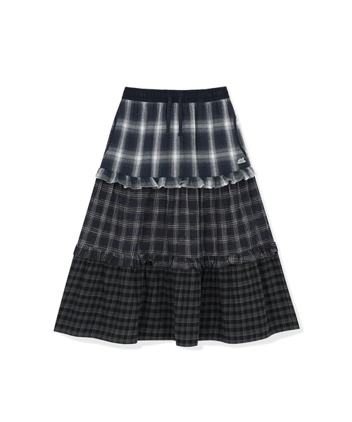 sunlovetour(サンラブツアー)の「W Frill Flannel Long Skirt(スカート・レディース・ネイビー/オリーブ/パープル・S/M)」の8枚目の写真