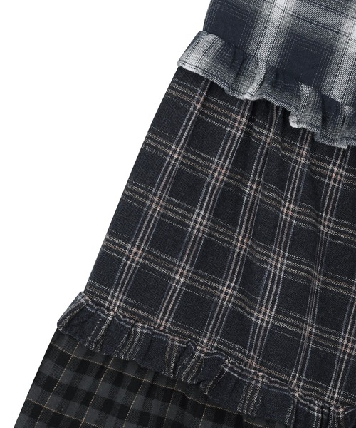 sunlovetour(サンラブツアー)の「W Frill Flannel Long Skirt(スカート・レディース・ネイビー/オリーブ/パープル・S/M)」の11枚目の写真