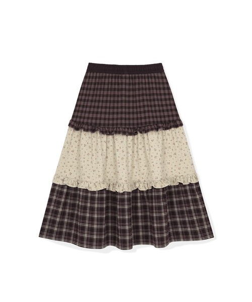 sunlovetour(サンラブツアー)の「W Frill Flannel Long Skirt(スカート・レディース・ネイビー/オリーブ/パープル・S/M)」の14枚目の写真