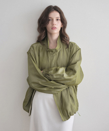 esy satin half wind Jacket (olive)