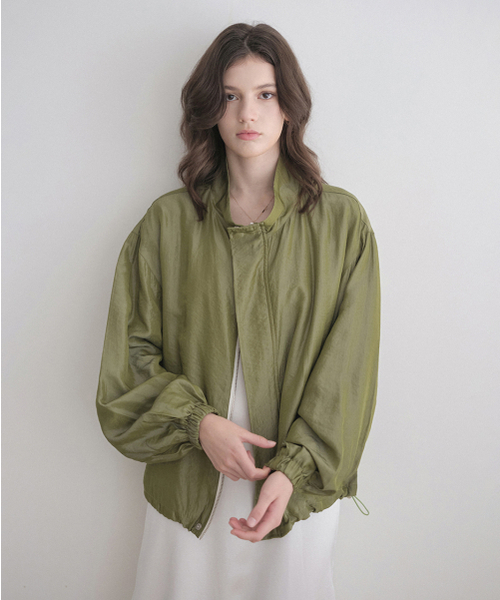 LENAV（ルナブ）の「esy satin half wind Jacket (olive)（ブルゾン・レディース・オリーブ・FREE）」の2枚目の写真