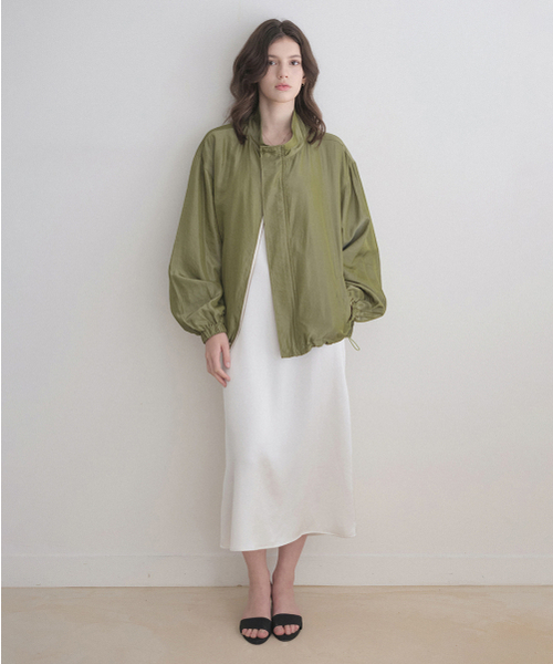 LENAV（ルナブ）の「esy satin half wind Jacket (olive)（ブルゾン・レディース・オリーブ・FREE）」の3枚目の写真
