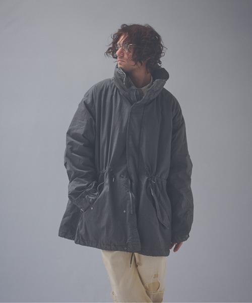 ADAM PATEK（アダムパテック）の「ADAMPATEK/dyed still astex mods mid coat/アステックス染めモンスターモッズコート（モッズコート・メンズ・カーキ/ブラック・1/2）」の13枚目の写真