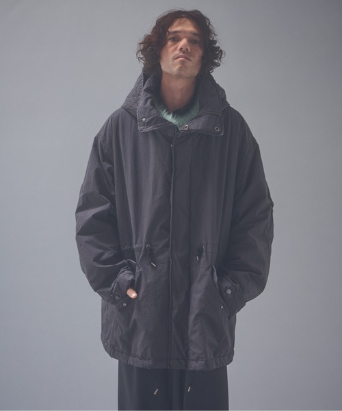 ADAM PATEK（アダムパテック）の「ADAMPATEK/dyed still astex mods mid coat/アステックス染めモンスターモッズコート（モッズコート・メンズ・カーキ/ブラック・1/2）」の3枚目の写真