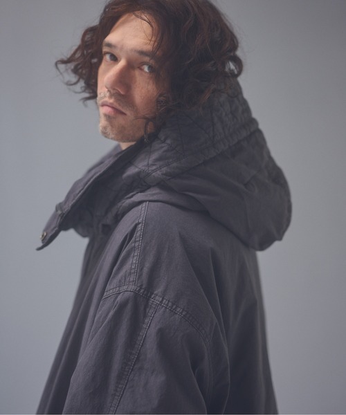 ADAM PATEK（アダムパテック）の「ADAMPATEK/dyed still astex mods mid coat/アステックス染めモンスターモッズコート（モッズコート・メンズ・カーキ/ブラック・1/2）」の4枚目の写真