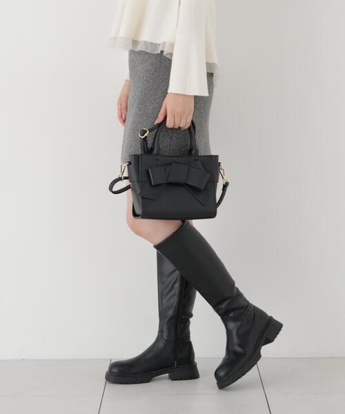 PROPORTION BODY DRESSING(プロポーションボディドレッシング)の「フロントリボンスクエアバッグ / 1216281100(ハンドバッグ・レディース・オフホワイト/ピンク/ブラウン/ブラック・フリ-)」の3枚目の写真