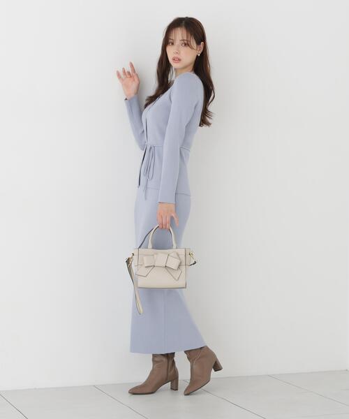 PROPORTION BODY DRESSING(プロポーションボディドレッシング)の「フロントリボンスクエアバッグ / 1216281100(ハンドバッグ・レディース・オフホワイト/ピンク/ブラウン/ブラック・フリ-)」の7枚目の写真