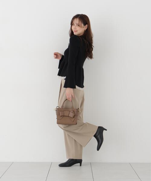 PROPORTION BODY DRESSING(プロポーションボディドレッシング)の「フロントリボンスクエアバッグ / 1216281100(ハンドバッグ・レディース・オフホワイト/ピンク/ブラウン/ブラック・フリ-)」の9枚目の写真