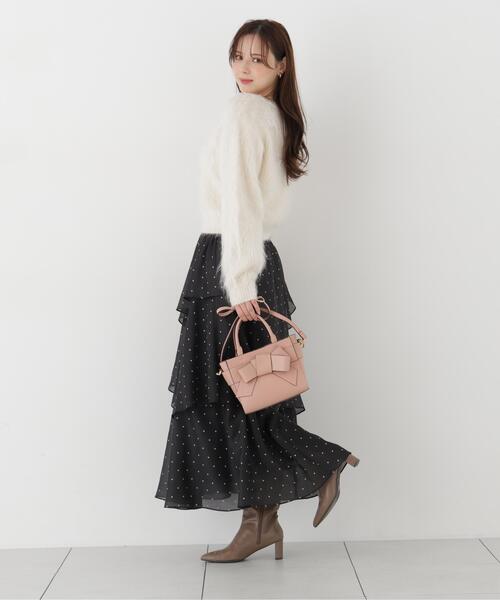 PROPORTION BODY DRESSING(プロポーションボディドレッシング)の「フロントリボンスクエアバッグ / 1216281100(ハンドバッグ・レディース・オフホワイト/ピンク/ブラウン/ブラック・フリ-)」の19枚目の写真
