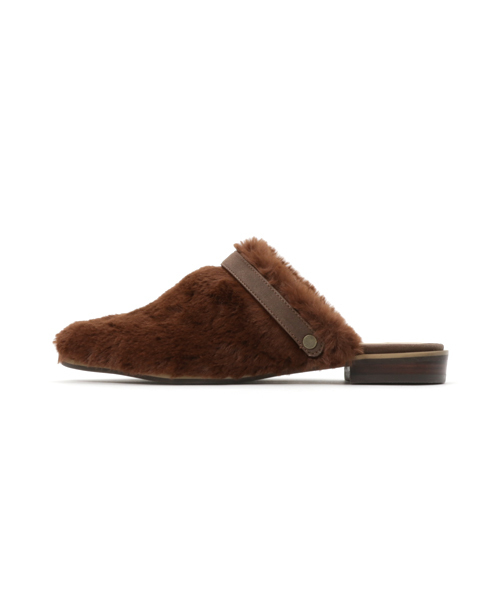 niko and...（ニコアンド）の「オリジナル2WAYフェイクファースリッパ【niko and ...】（サンダル・レディース・ブラウン/ブラック・LARGE/MEDIUM）」の3枚目の写真