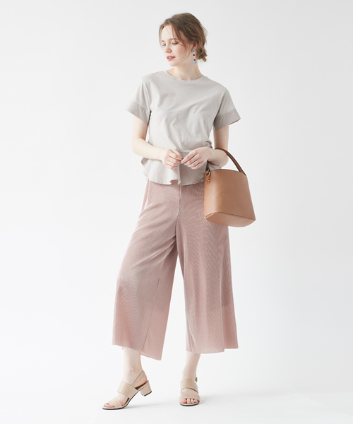 titivate（ティティベイト）の「ｻﾃﾝﾌﾟﾘｰﾂﾛﾝｸﾞﾊﾟﾝﾂ（その他パンツ・レディース・ネイビー/グレイッシュベージュ/ライトグレー/ピンク・M）」の4枚目の写真