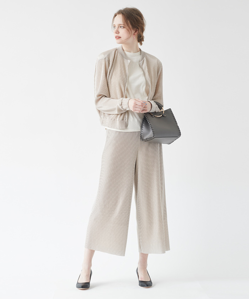 titivate（ティティベイト）の「ｻﾃﾝﾌﾟﾘｰﾂﾛﾝｸﾞﾊﾟﾝﾂ（その他パンツ・レディース・ネイビー/グレイッシュベージュ/ライトグレー/ピンク・M）」の3枚目の写真