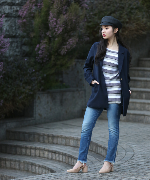 Denime（ドゥニーム）の「オフショル5分袖リブニット（ニット/セーター・レディース・ブルー系その他/レッド/ブラック系その他5・FREE）」の8枚目の写真