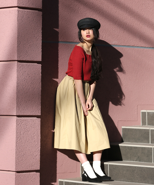 Denime（ドゥニーム）の「オフショル5分袖リブニット（ニット/セーター・レディース・ブルー系その他/レッド/ブラック系その他5・FREE）」の9枚目の写真