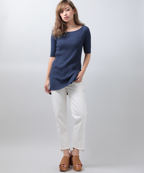 Denime（ドゥニーム）の「オフショル5分袖リブニット（ニット/セーター・レディース・ブルー系その他/レッド/ブラック系その他5・FREE）」の14枚目の写真